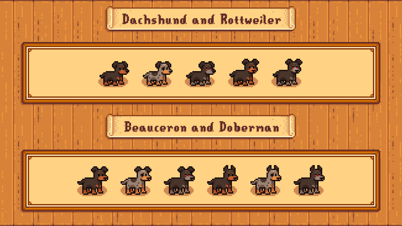 Elle's Cuter Dogs mod for Stardew Valley