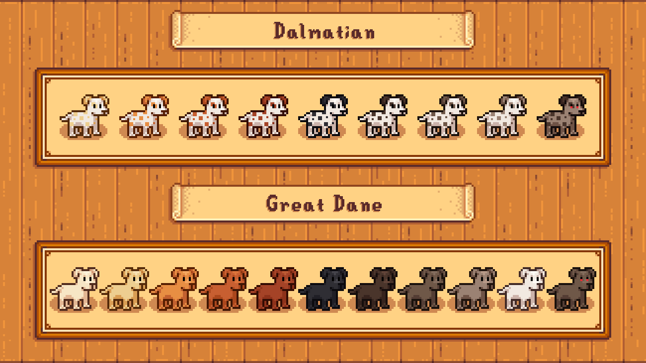 Elle's Cuter Dogs mod for Stardew Valley