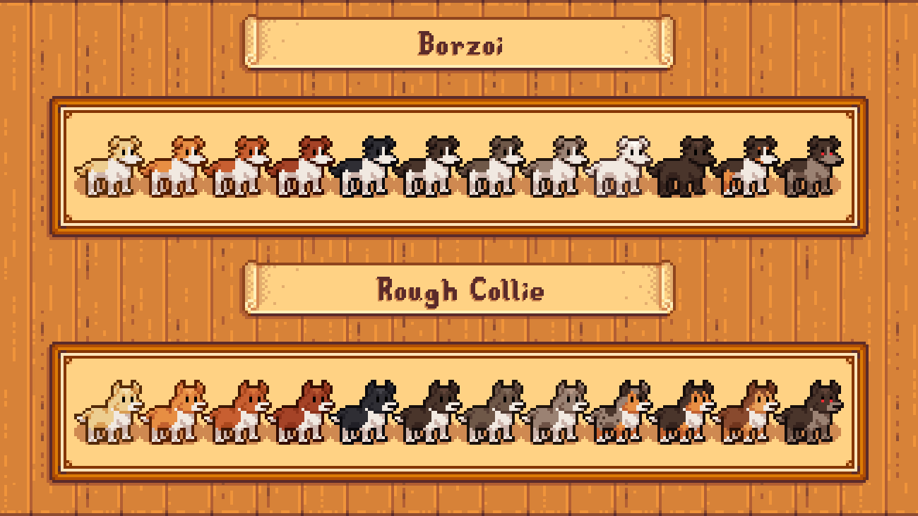 Elle's Cuter Dogs mod for Stardew Valley