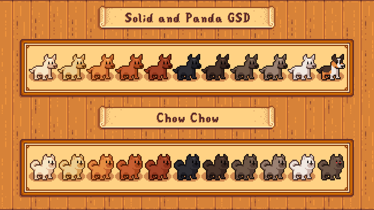 Elle's Cuter Dogs mod for Stardew Valley