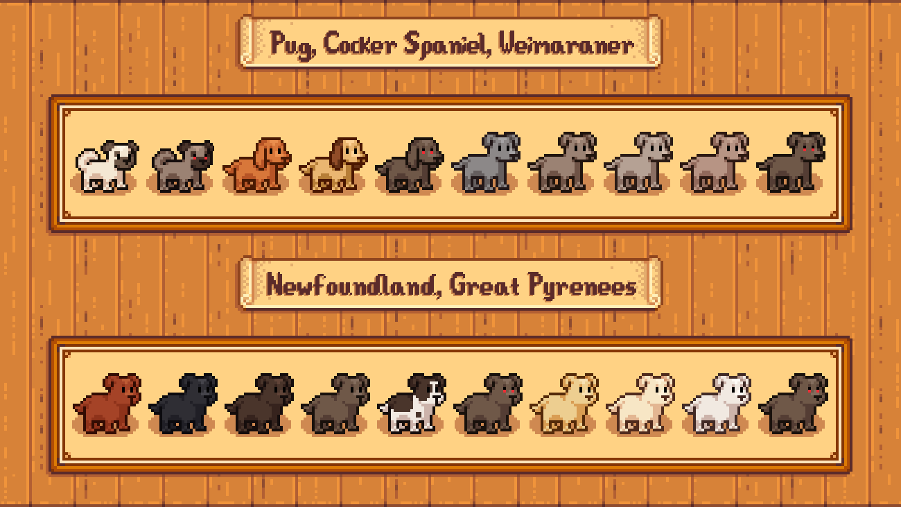 Elle's Cuter Dogs mod for Stardew Valley