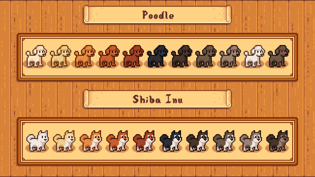 Elle's Cuter Dogs mod for Stardew Valley