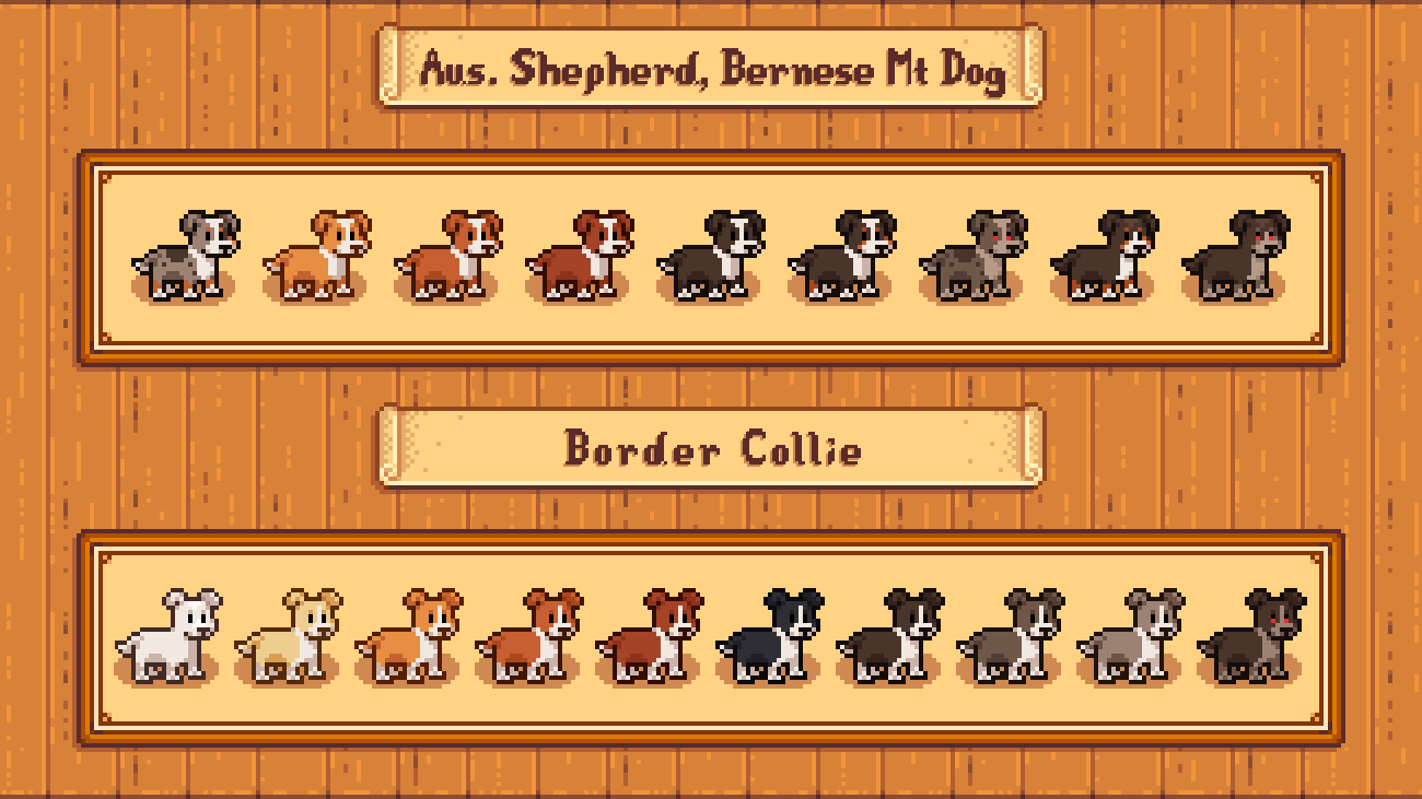 Elle's Cuter Dogs mod for Stardew Valley