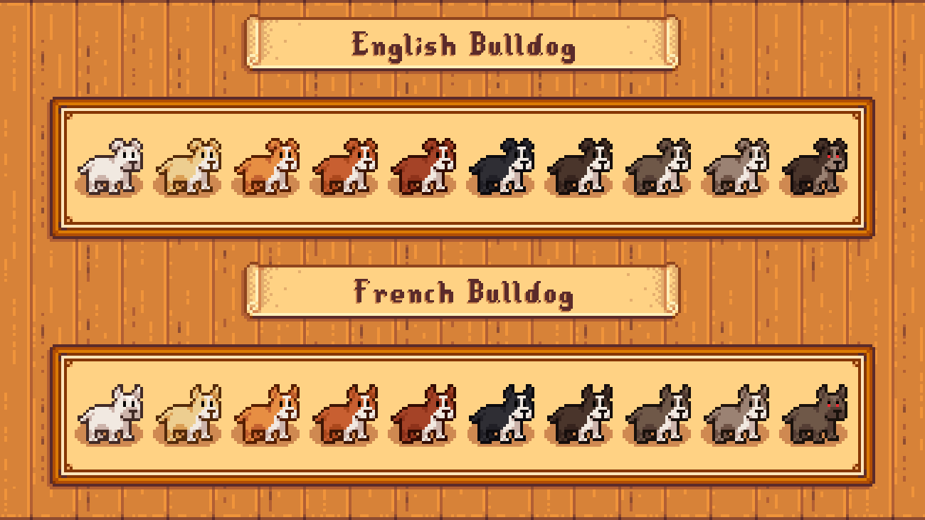 Elle's Cuter Dogs mod for Stardew Valley