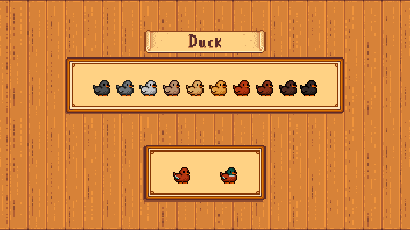 Elle's Old Coop Animals mod for Stardew Valley