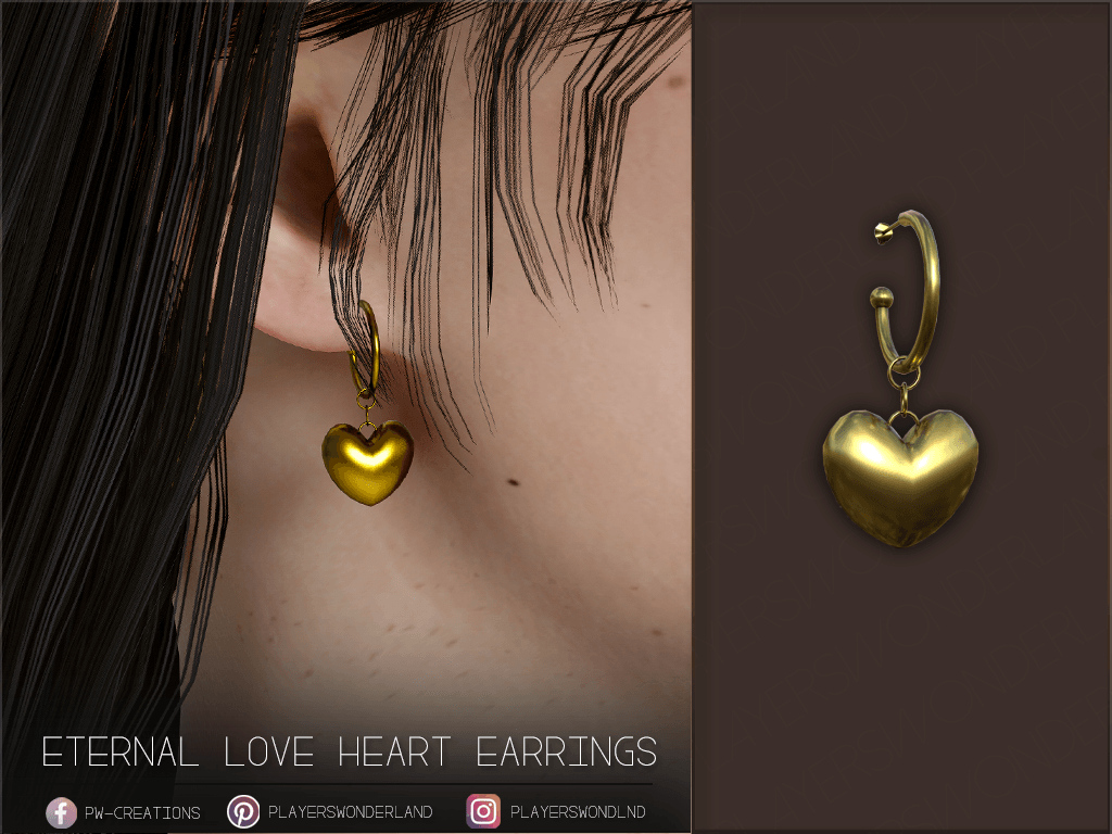Eternal Heart Earrings mod for InZOI