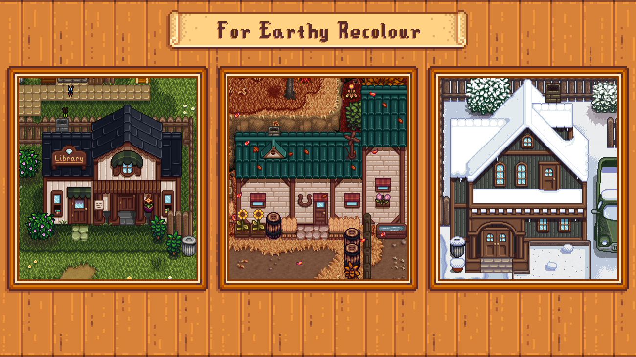 Elle's Town Buildings mod for Stardew Valley