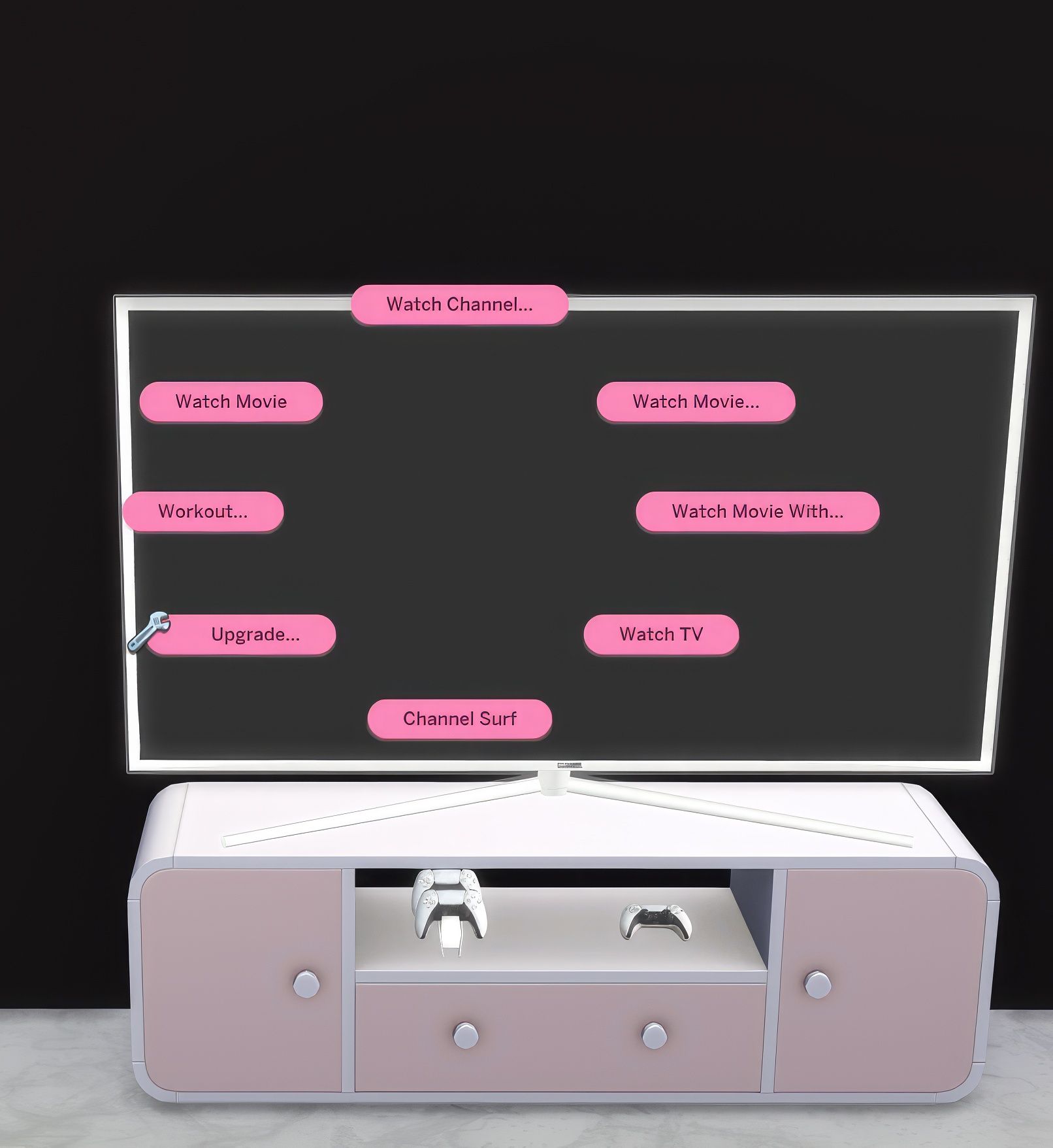 Barbie Pink TV set mod for The Sims 4 
