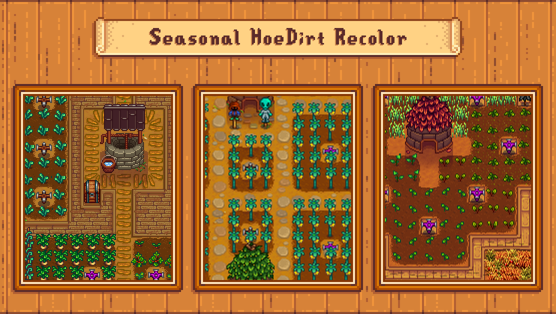 Elle's Dirt and Cliff Recolor mod for Stardew Valley