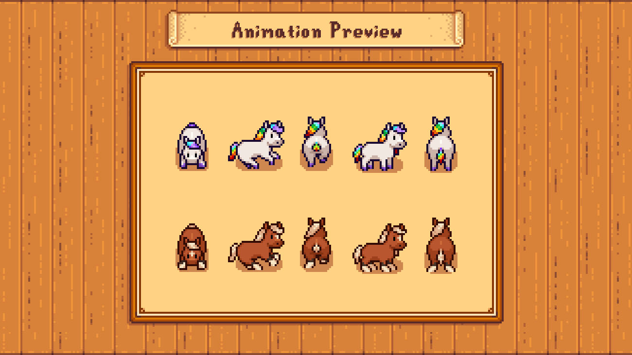 Elle's Cuter Horses mod for Stardew Valley