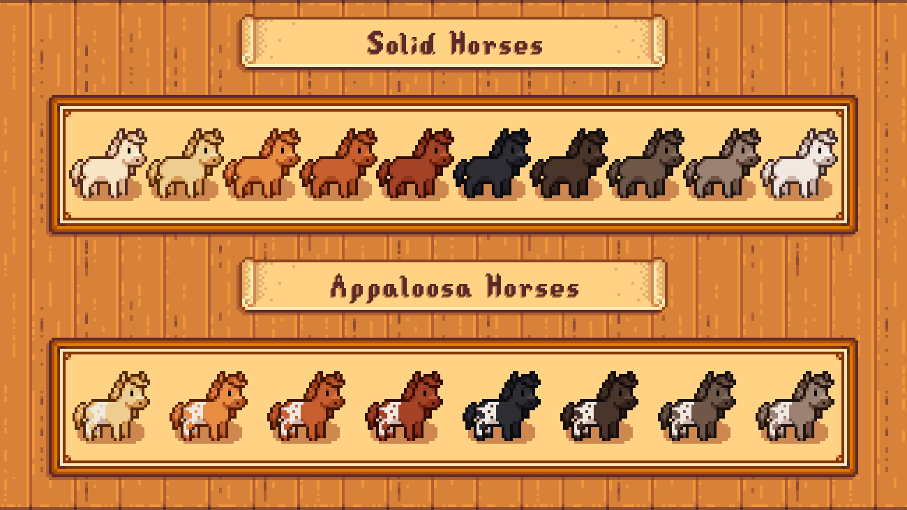 Elle's Cuter Horses mod for Stardew Valley