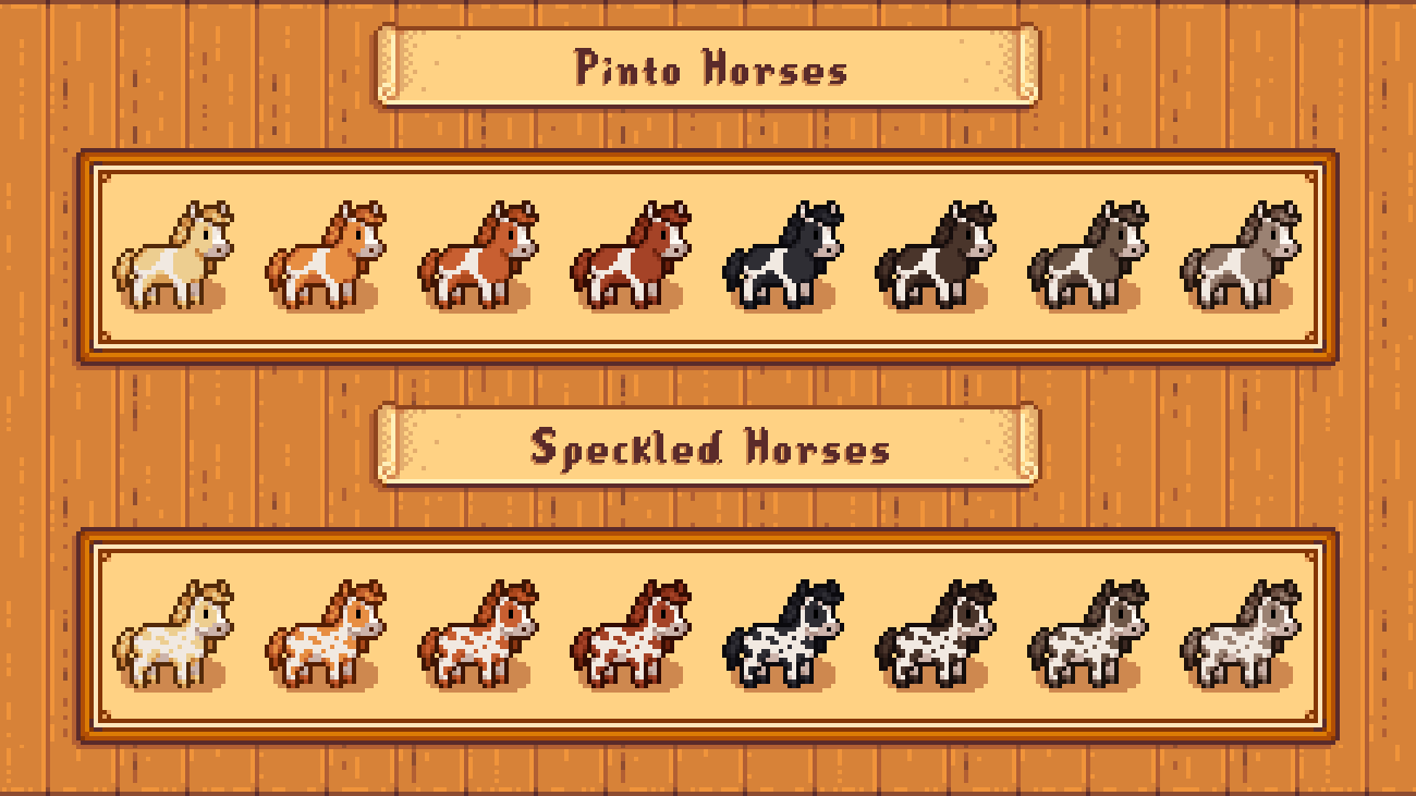 Elle's Cuter Horses mod for Stardew Valley