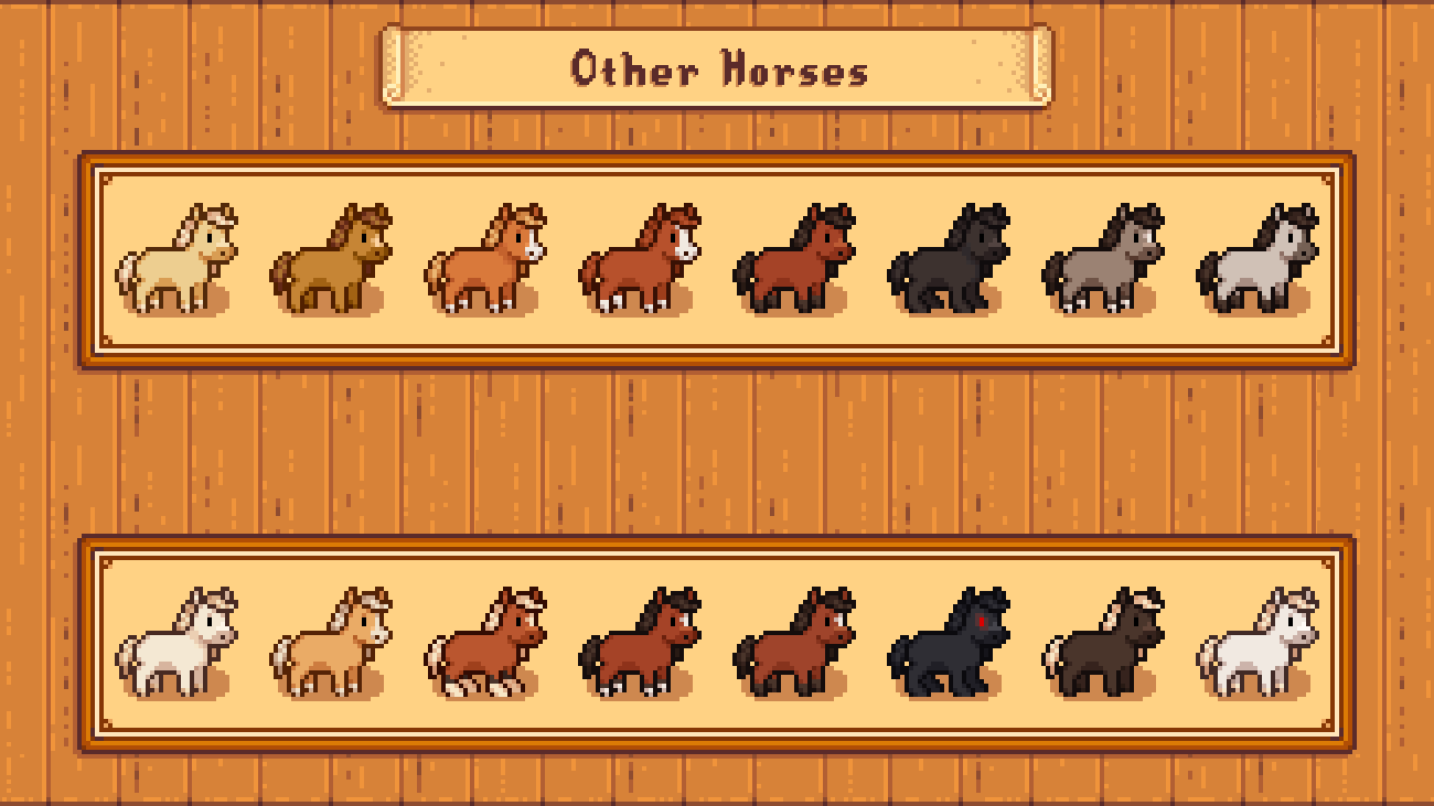 Elle's Cuter Horses mod for Stardew Valley