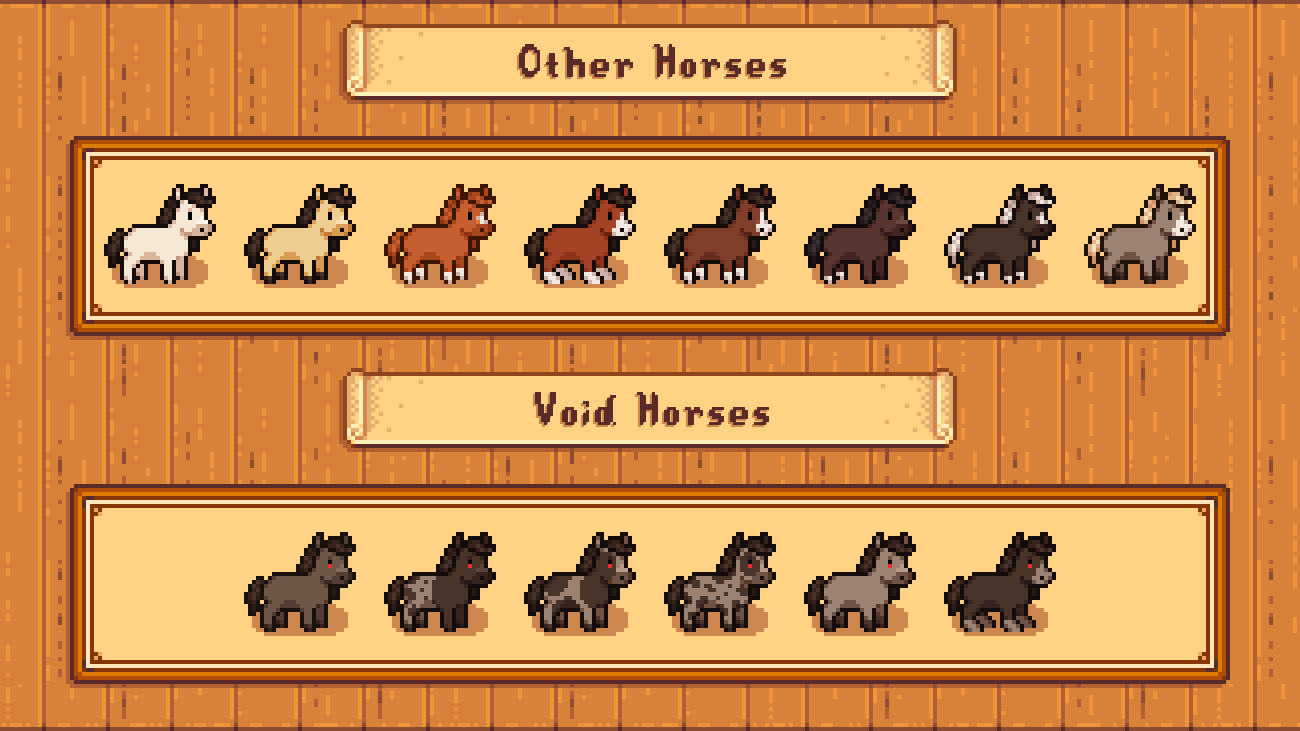 Elle's Cuter Horses mod for Stardew Valley