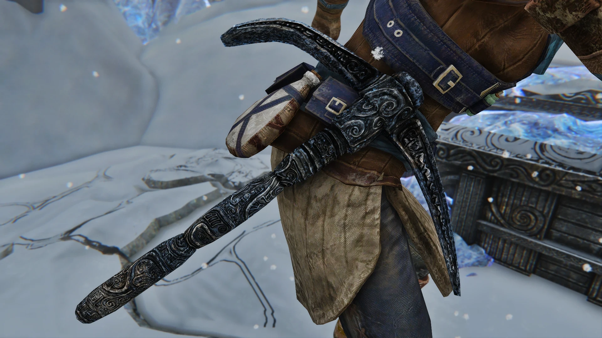 Kanjs - Stalhrim Deposit and Nordic Pickaxe Animated mod for The Elder Scrolls V: Skyrim Special Edition