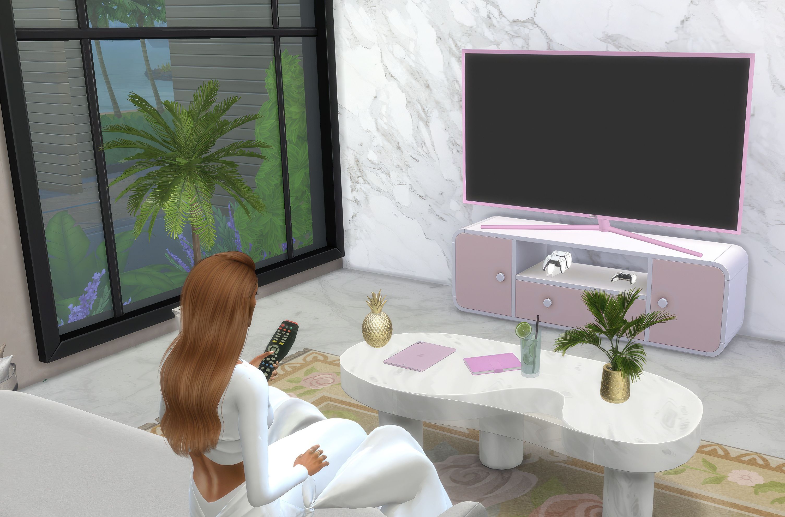 Barbie Pink TV set mod for The Sims 4 