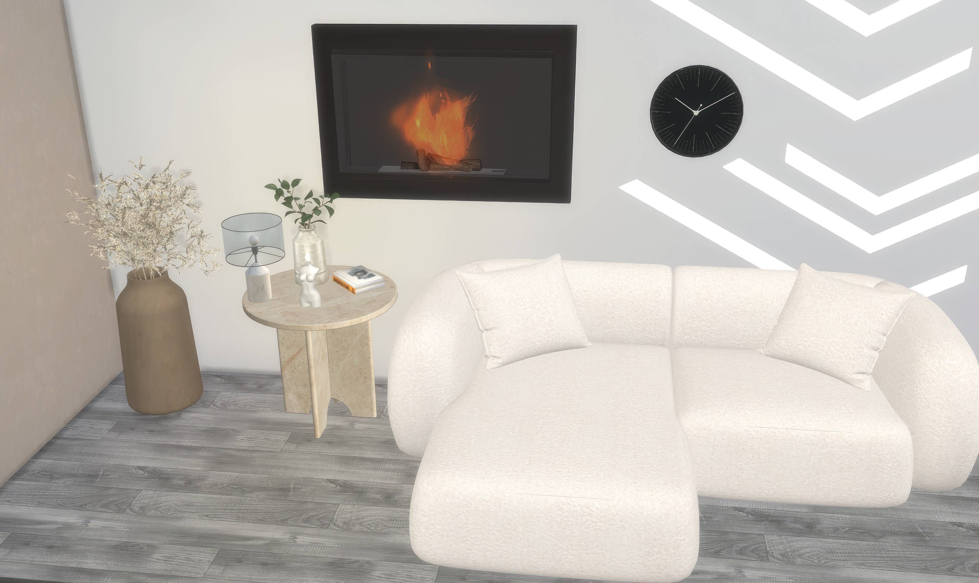 Minimal wall clock set mod for The Sims 4 