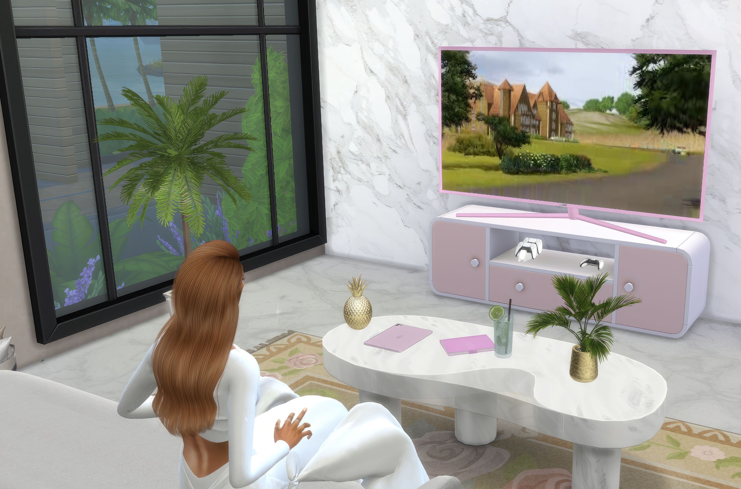 Barbie Pink TV set mod for The Sims 4 