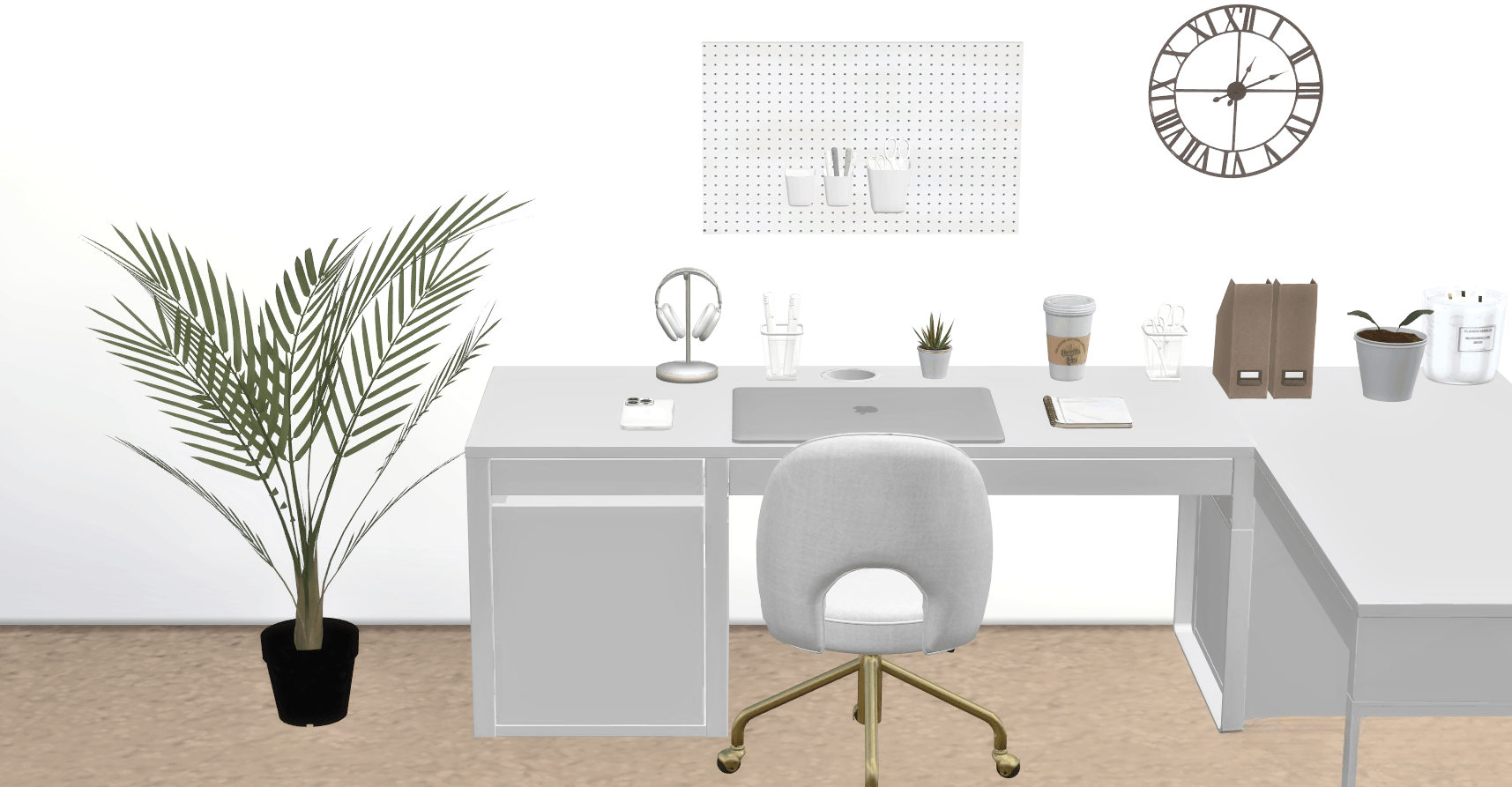 Minimal wall clock set mod for The Sims 4 