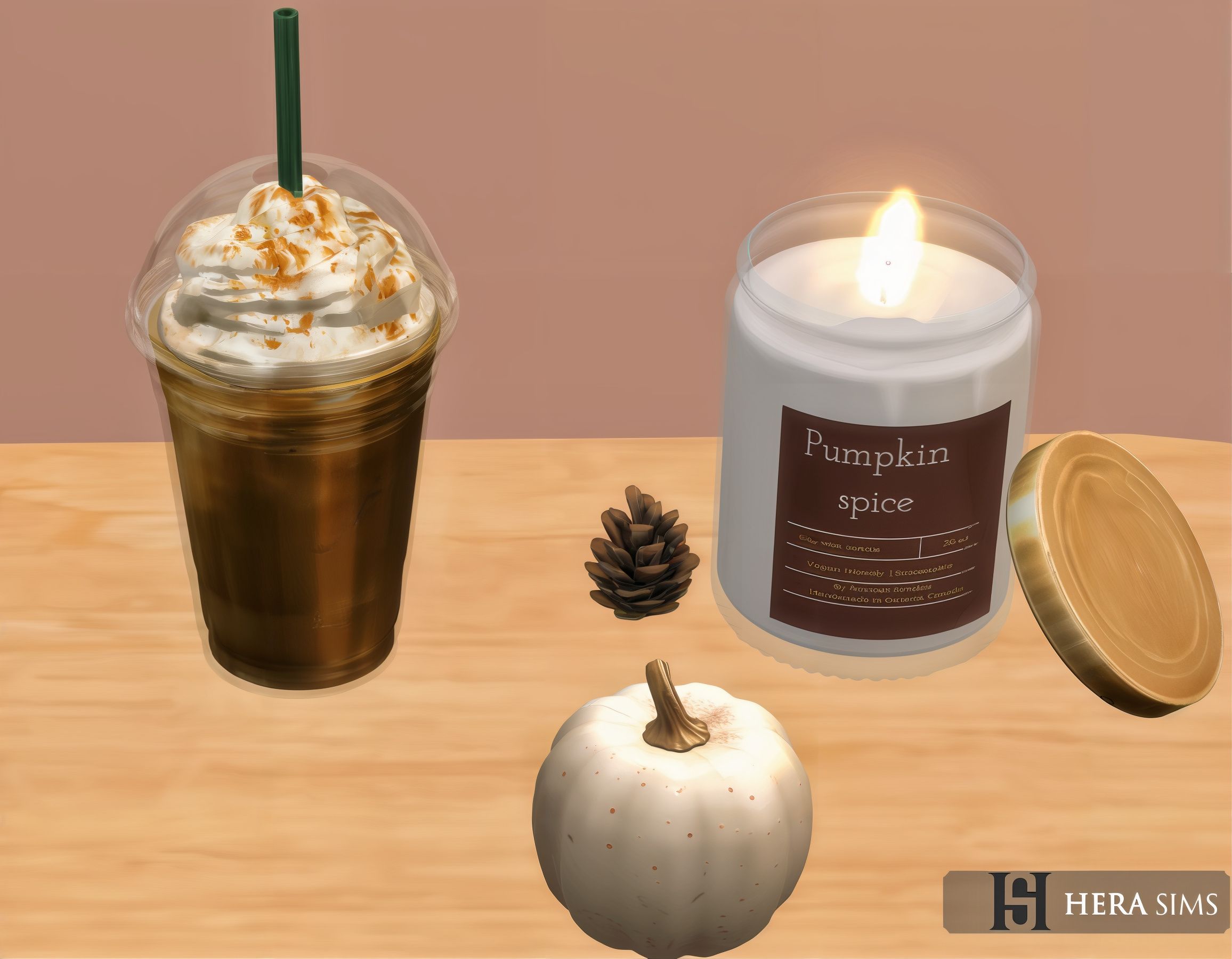 Pumpkin spice set mod for The Sims 4 