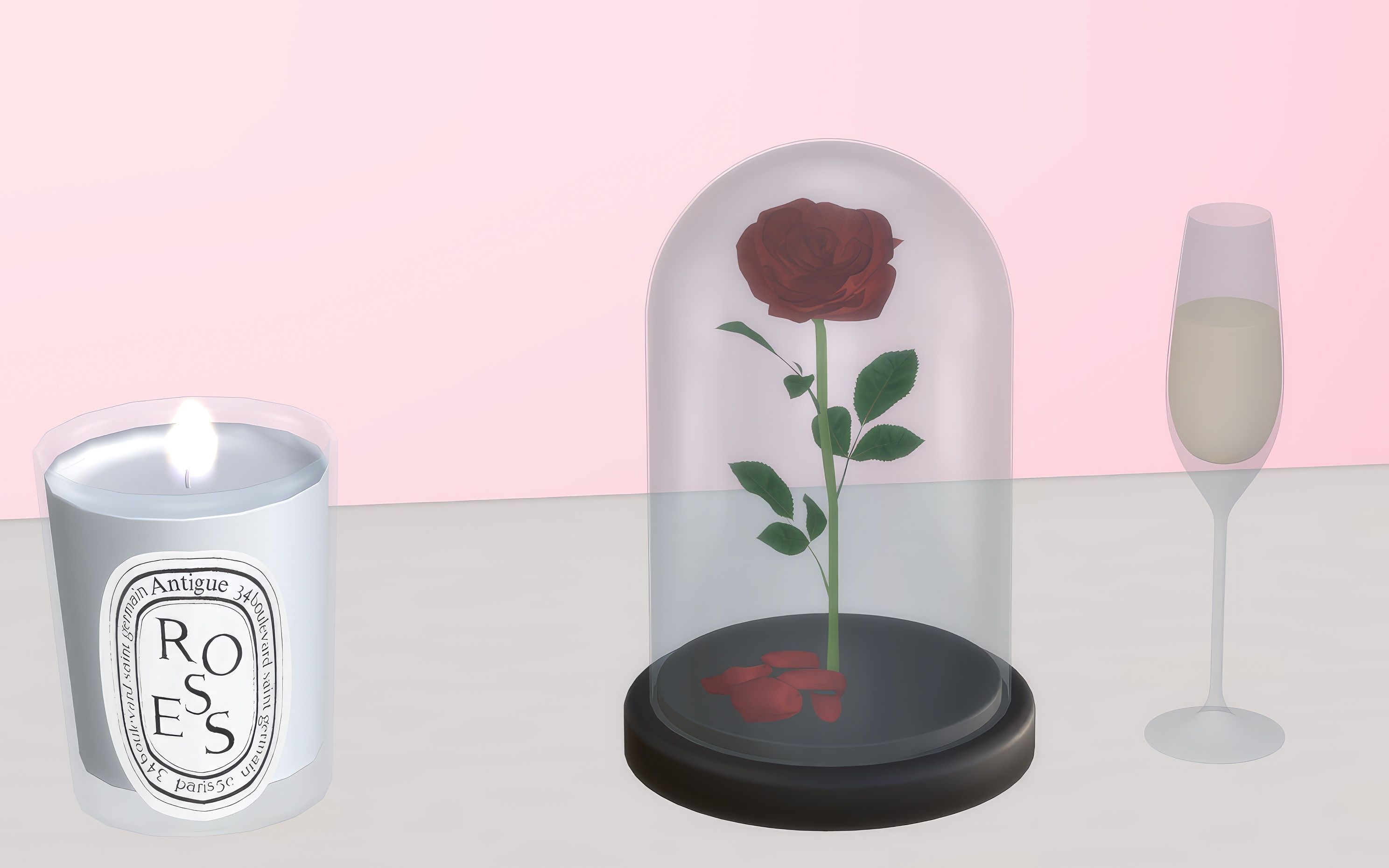 Rose in glass case - set mod for The Sims 4 