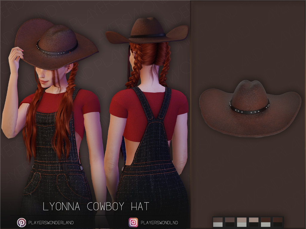 Lyonna Cowboy Hat mod for The Sims 4 