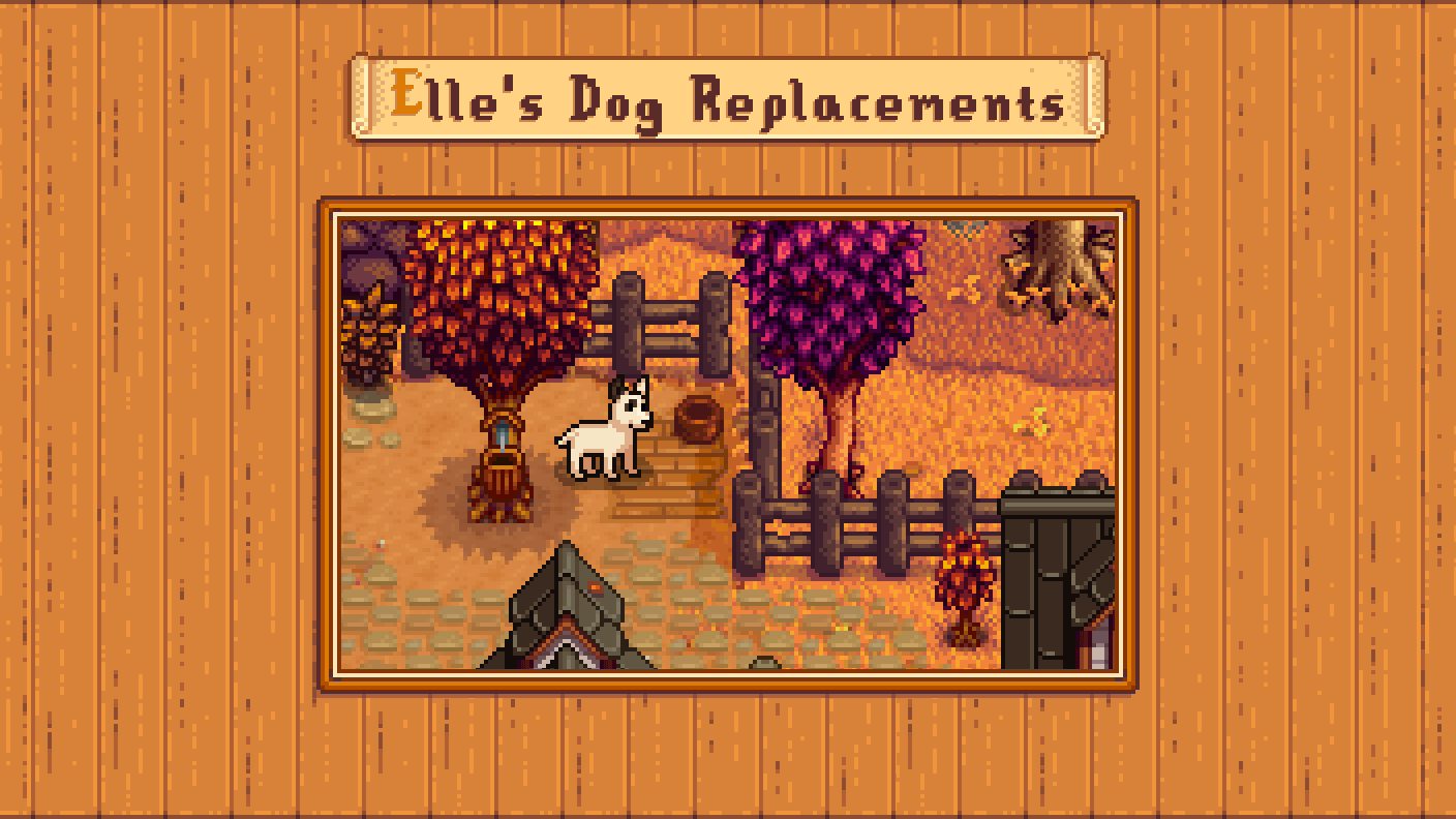 Elle's Dog Replacements mod for Stardew Valley