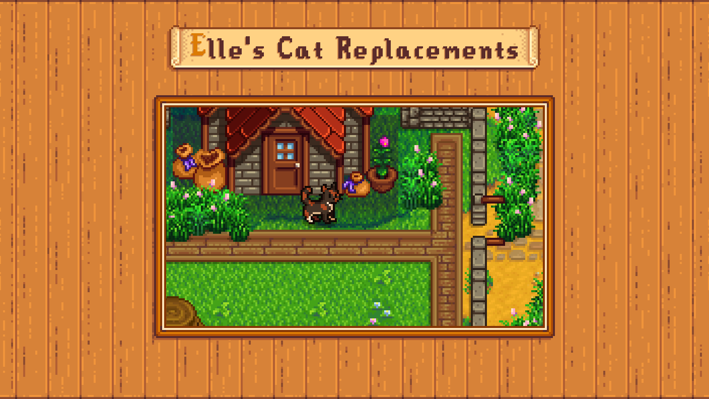 Elle's Cat Replacements mod for Stardew Valley