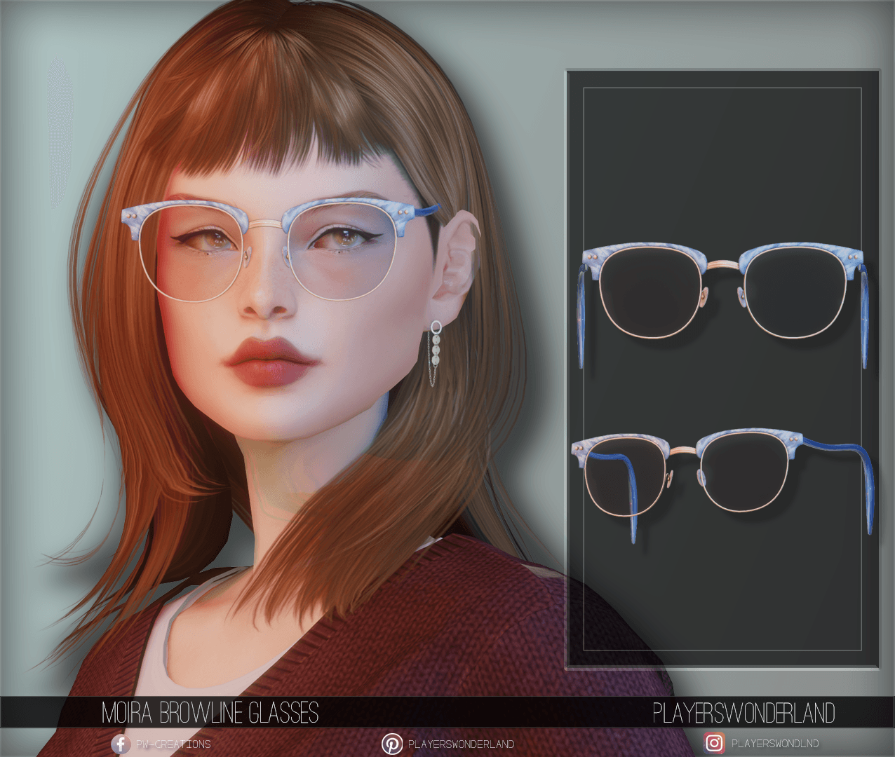 Moira Browline Glasses mod for The Sims 4 