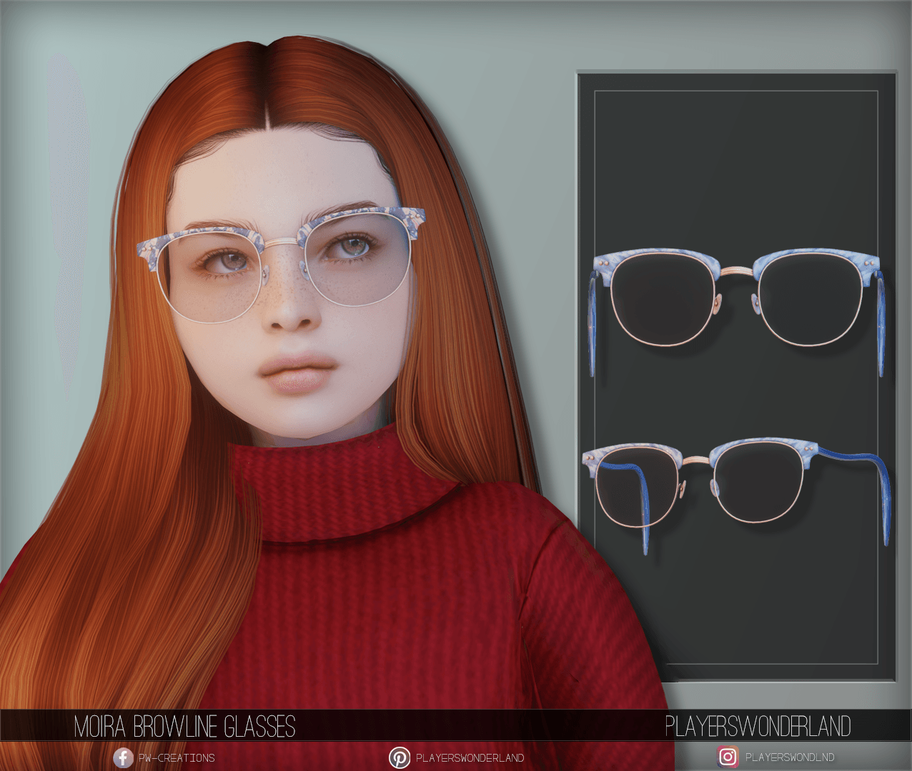 Moira Browline Glasses  mod for The Sims 4 