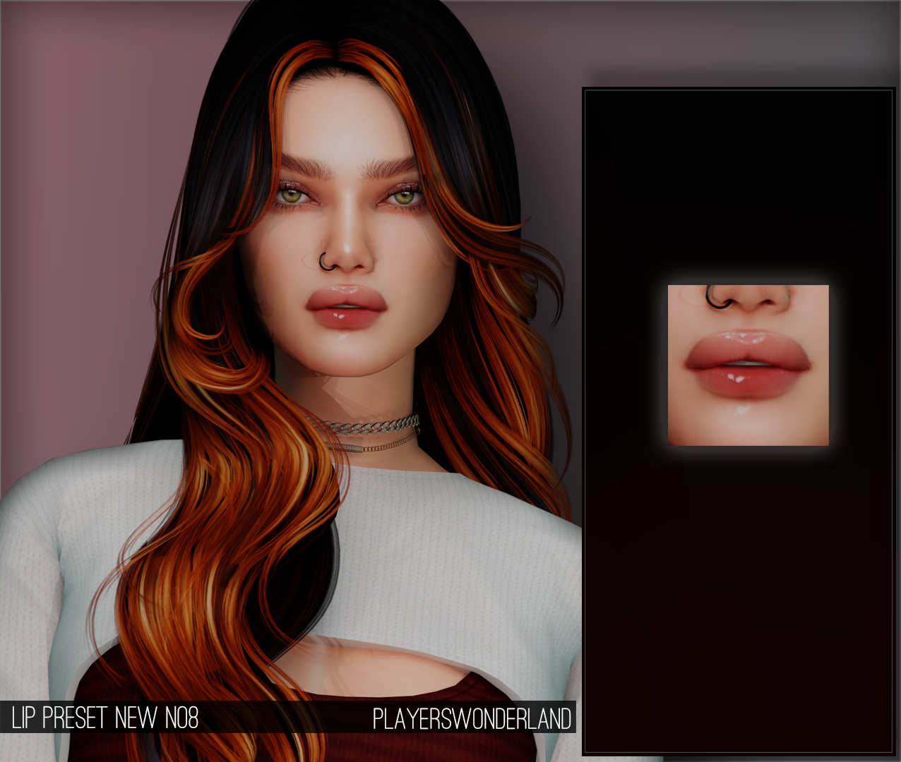 Lip Preset New N08 mod for The Sims 4 