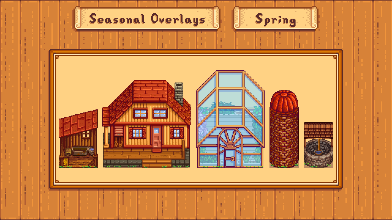 Elle's Seasonal Vanilla Buildings mod for Stardew Valley