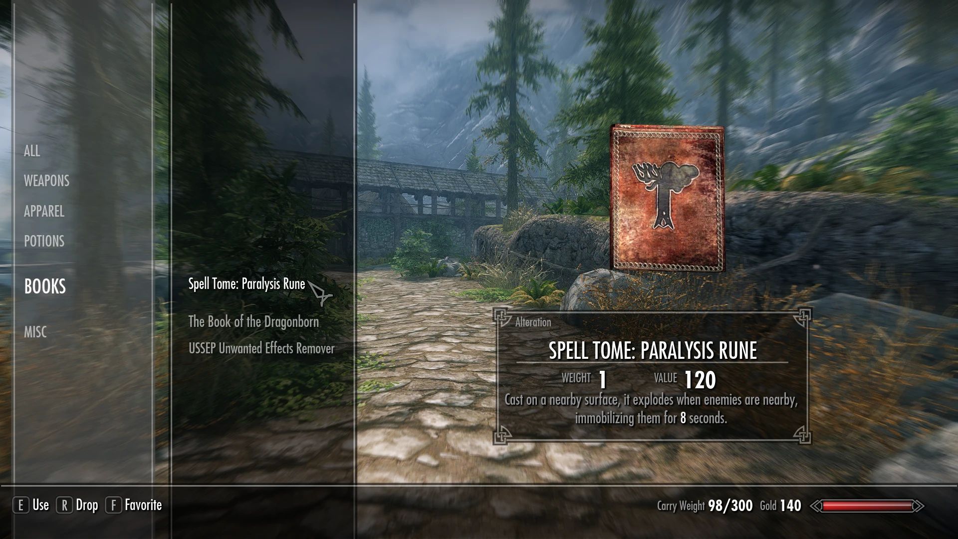 Paralysis Rune SE mod for The Elder Scrolls V: Skyrim Special Edition