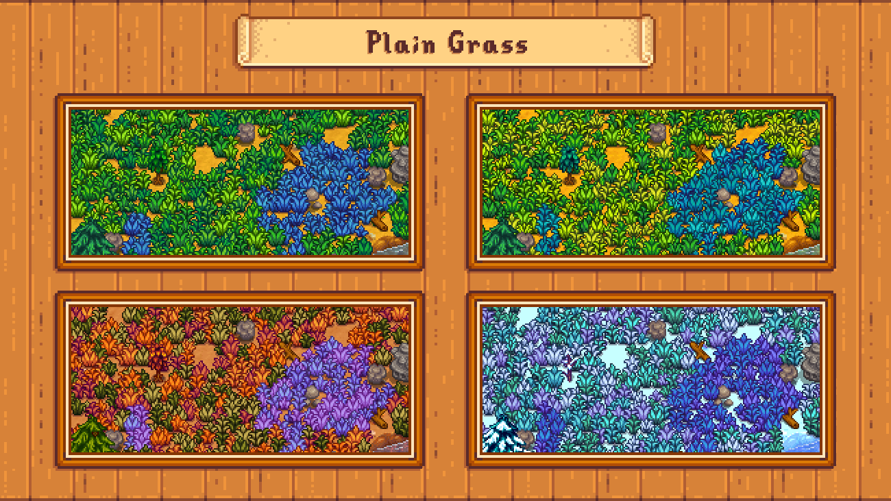 Elle's Cuter Grass mod for Stardew Valley
