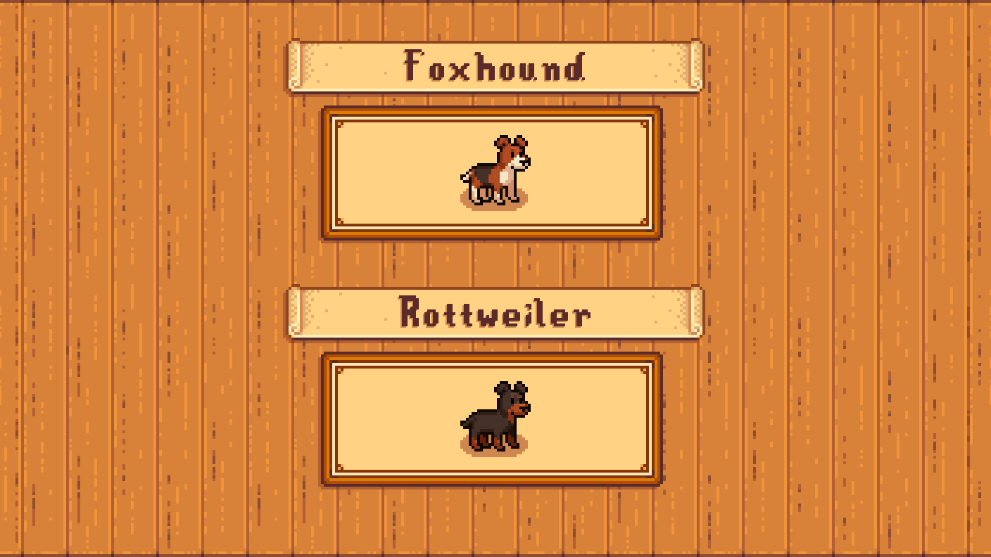 Elle's Dog Replacements mod for Stardew Valley