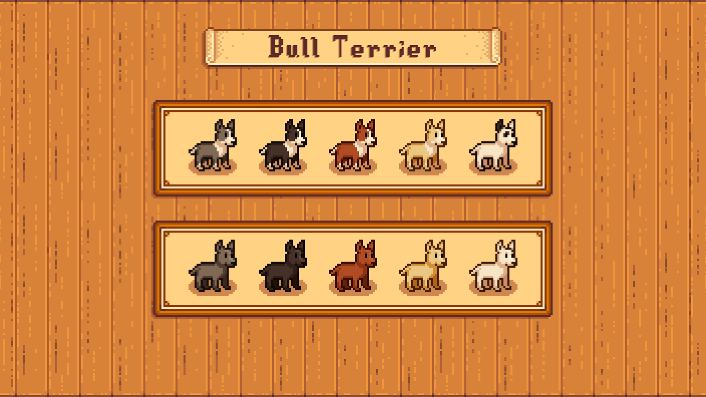 Elle's Dog Replacements mod for Stardew Valley