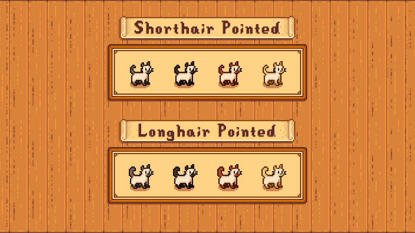 Elle's Cat Replacements mod for Stardew Valley
