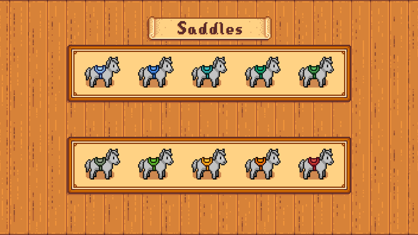 Elle's Old Horses mod for Stardew Valley
