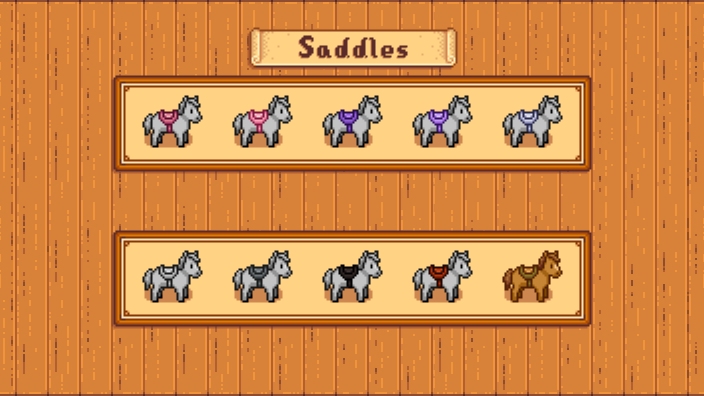 Elle's Old Horses mod for Stardew Valley