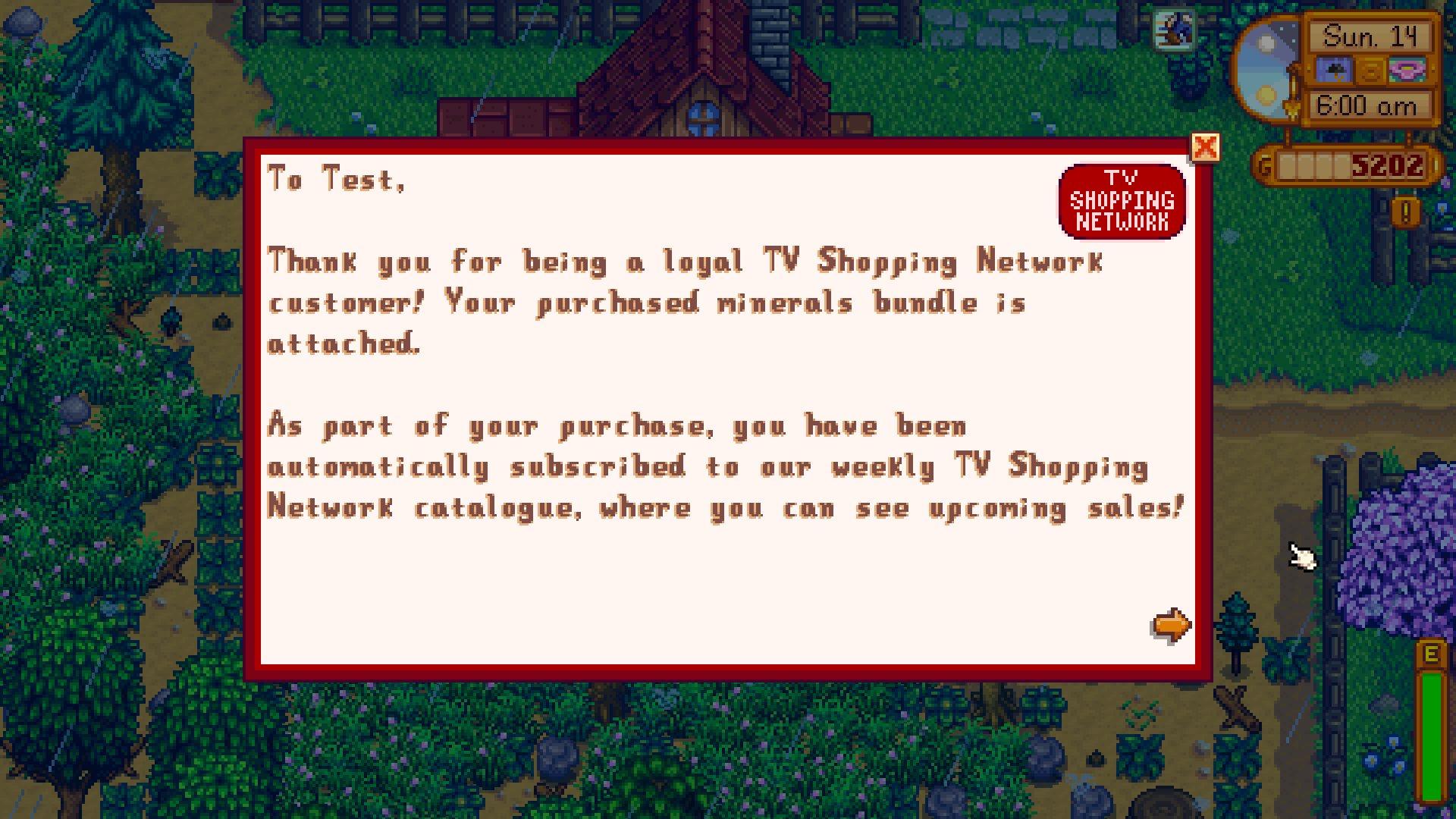 TV Shopping Network mod for Stardew Valley