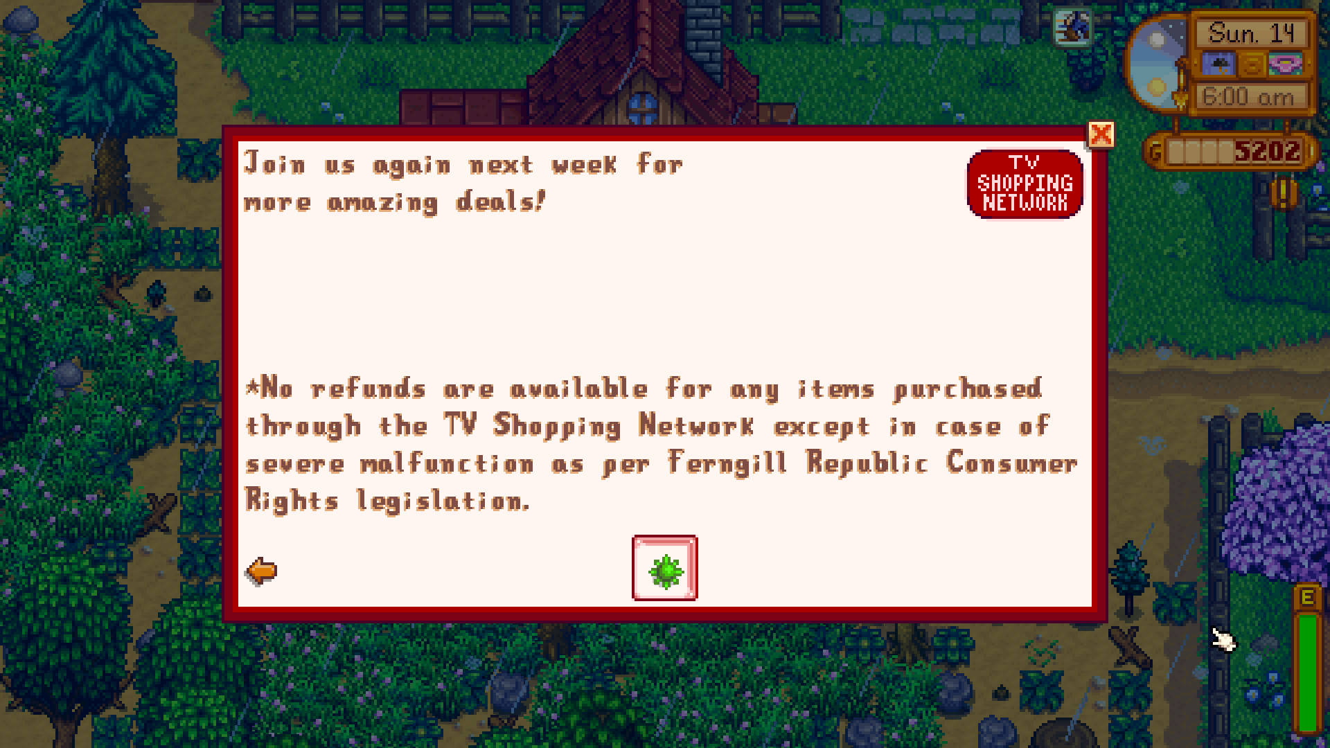 TV Shopping Network mod for Stardew Valley