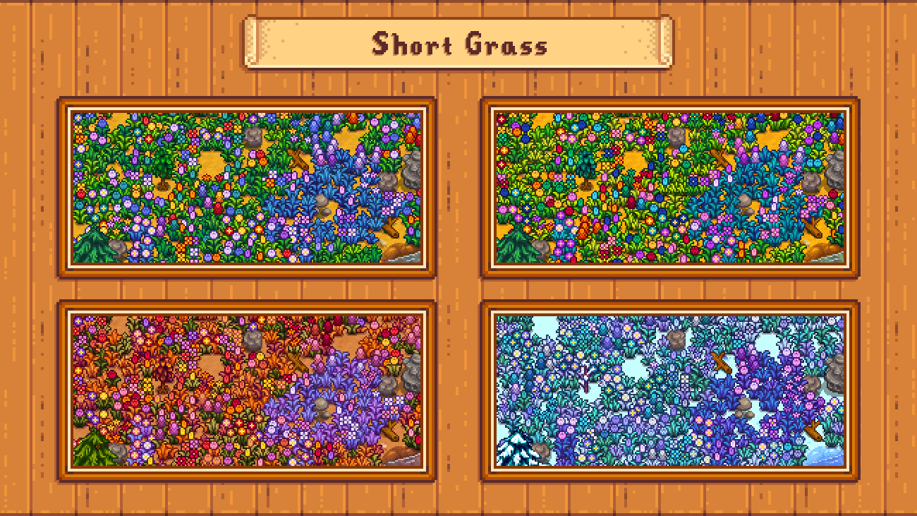 Elle's Cuter Grass mod for Stardew Valley