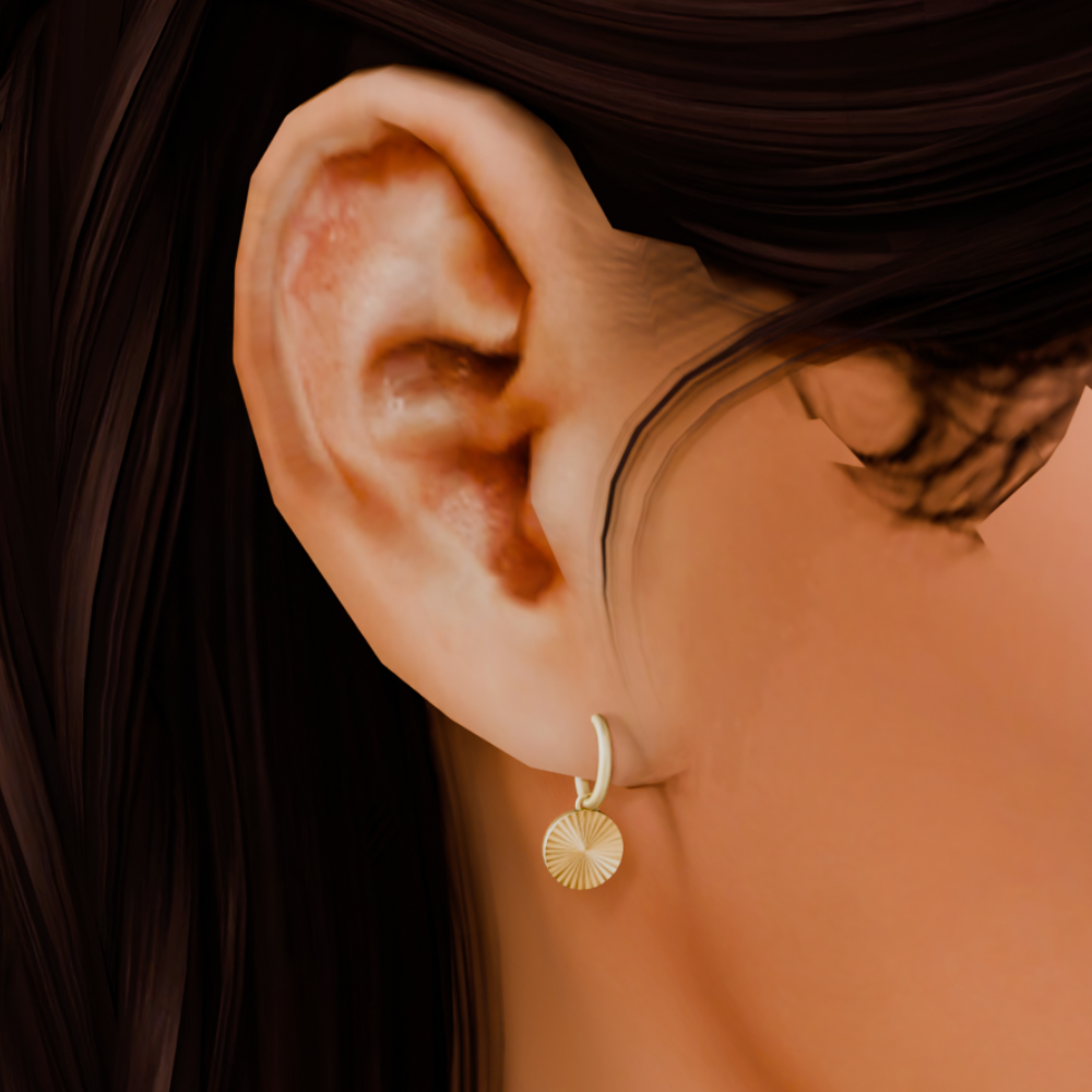 Minimal Disc Earrings mod for The Sims 4 