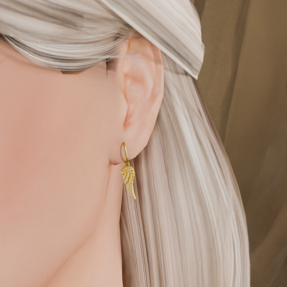 Gold Wing Earrings mod for The Sims 4 
