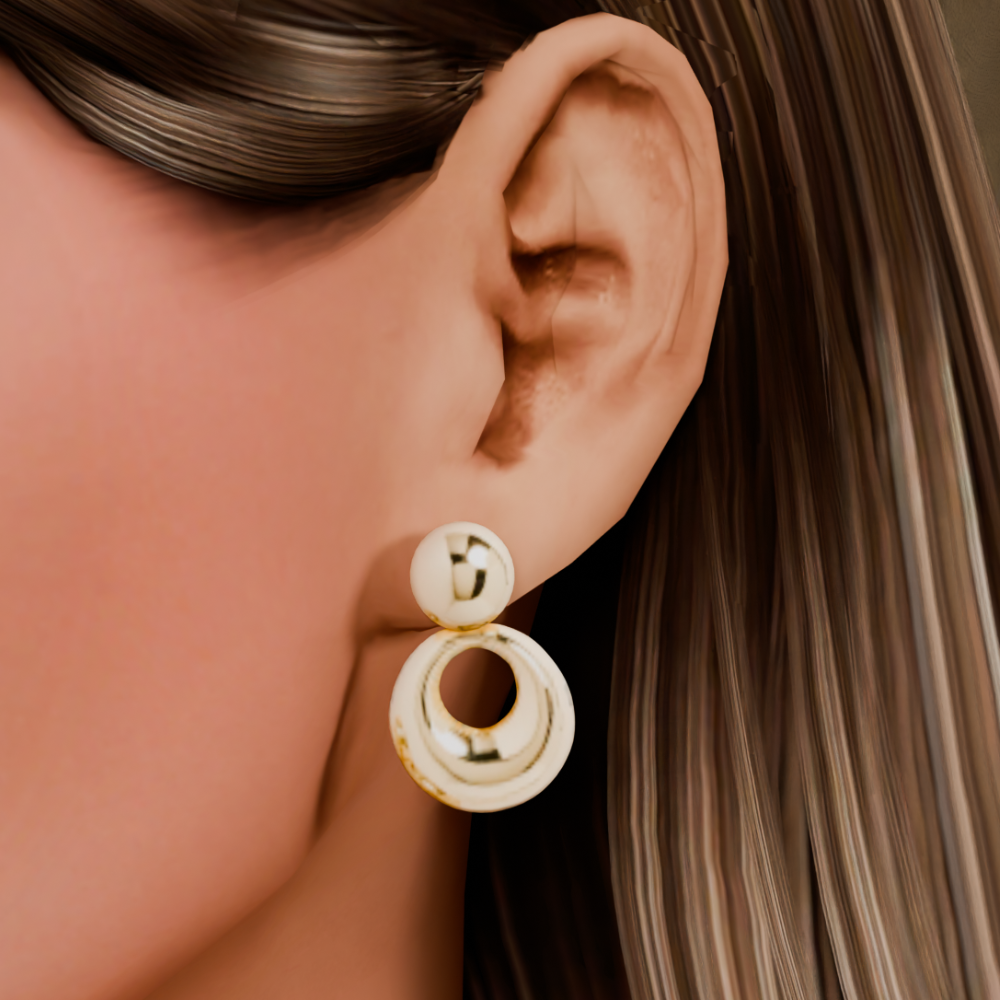EXCLUSIVE- Modern Gold Earrings mod for The Sims 4 
