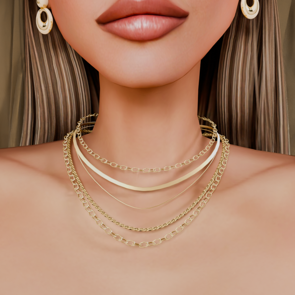 EXCLUSIVE- Modern Layered Necklace mod for The Sims 4 