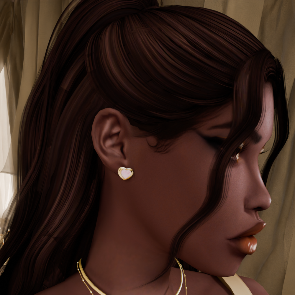 Blushing Love- Heart Studs mod for The Sims 4 