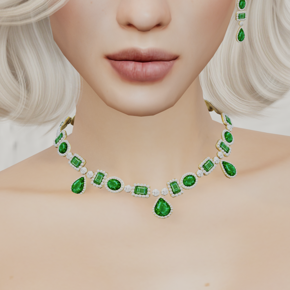 Emerald Diamond Necklace mod for The Sims 4 