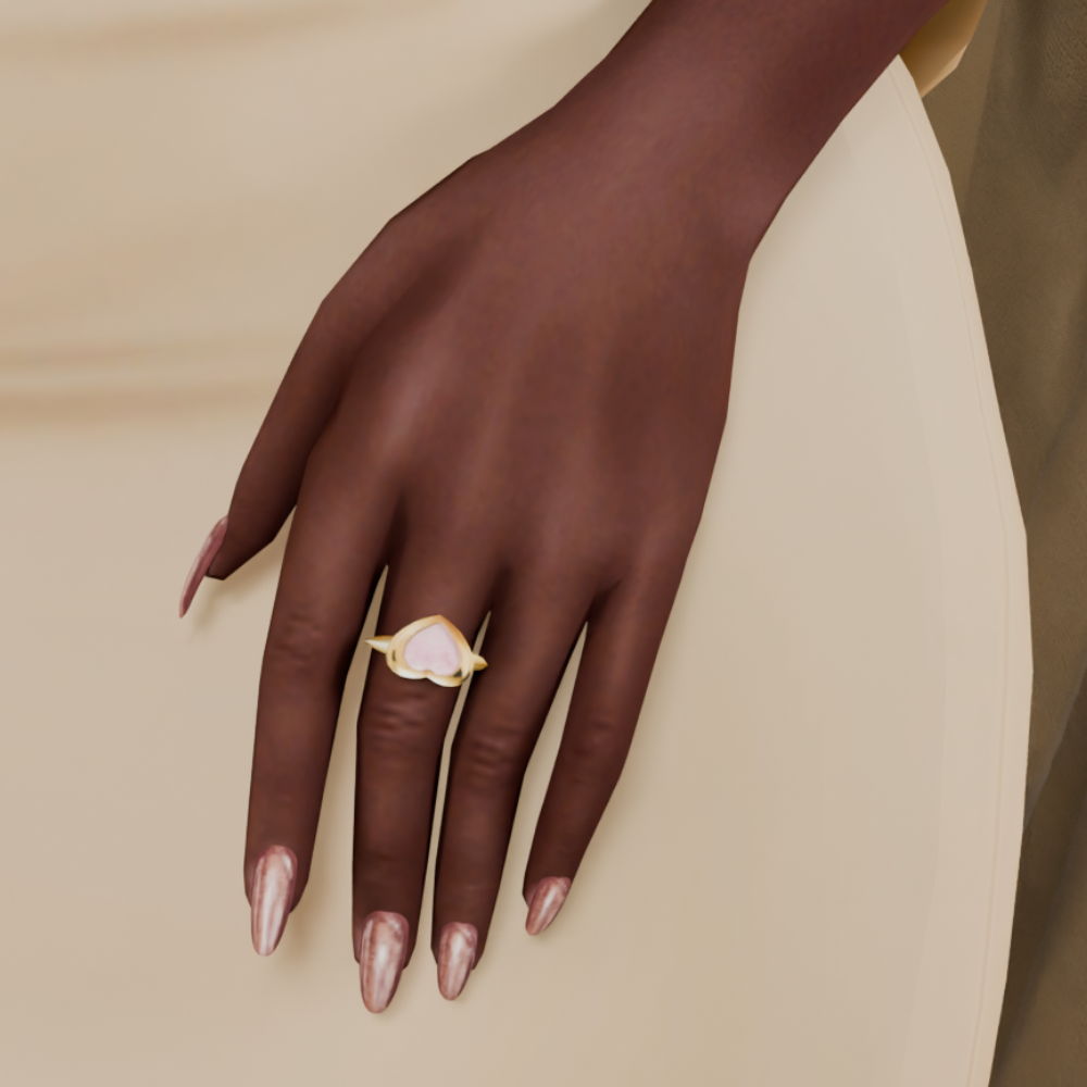 Blushing Love- Heart Middle Ring mod for The Sims 4 