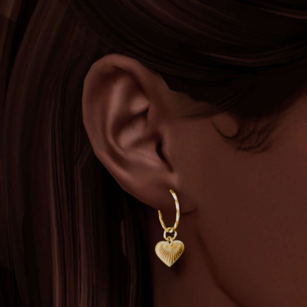 Blushing Love- Heart Hoop Earrings mod for The Sims 4 